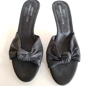 Donald Pilner Black Kitten Heels/ Mules 10
